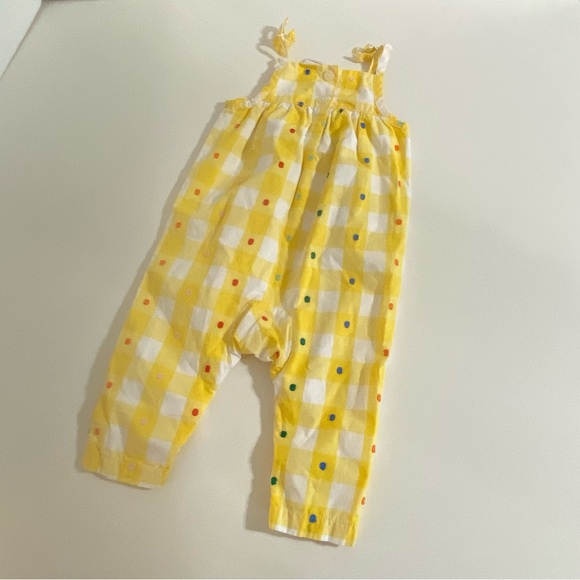 Hanna Andersson Yellow Toddler Jumper Plaid with Pokka Dots Size 18-24 Months - Picture 3 of 7